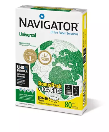 Een Navigator Universal A4 80 grams 550 vel per pak 10% extra koop je bij Company Supplies